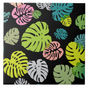 Multicolor Tropical Leaves 2 Tile