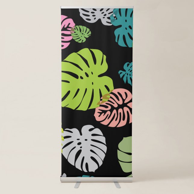 Multicolor Tropical Leaves 2Multicolor Tropical Le Retractable Banner (Front)