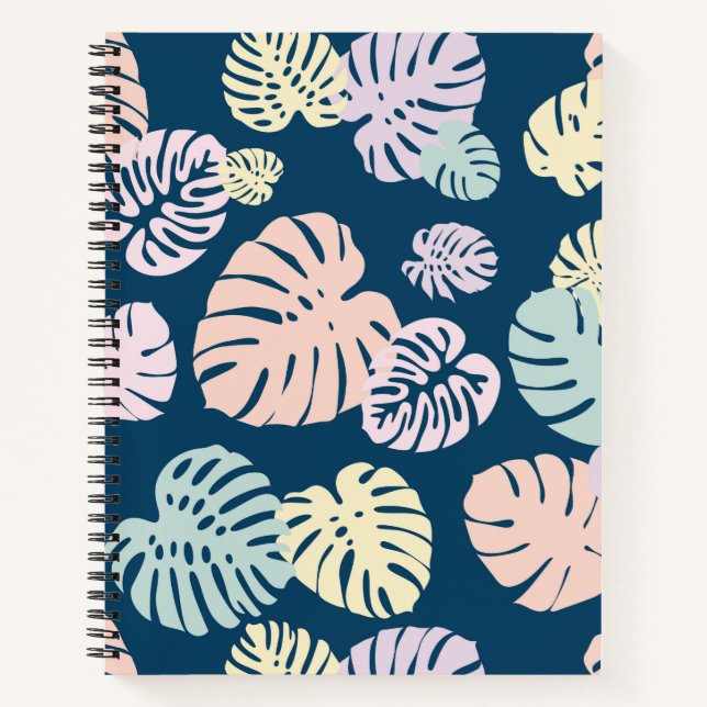 Multicolor Tropical Leaves 4 Notebook (Front)