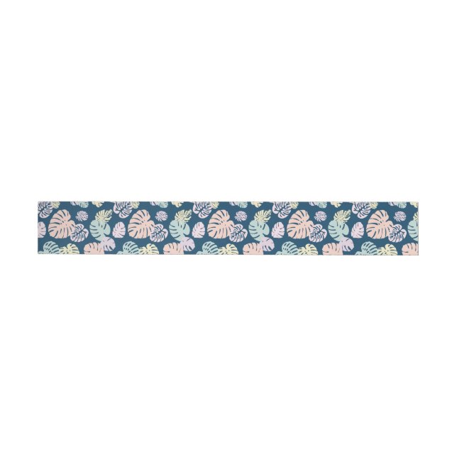 Multicolor Tropical Leaves 4 Wrap Around Label (Individual)