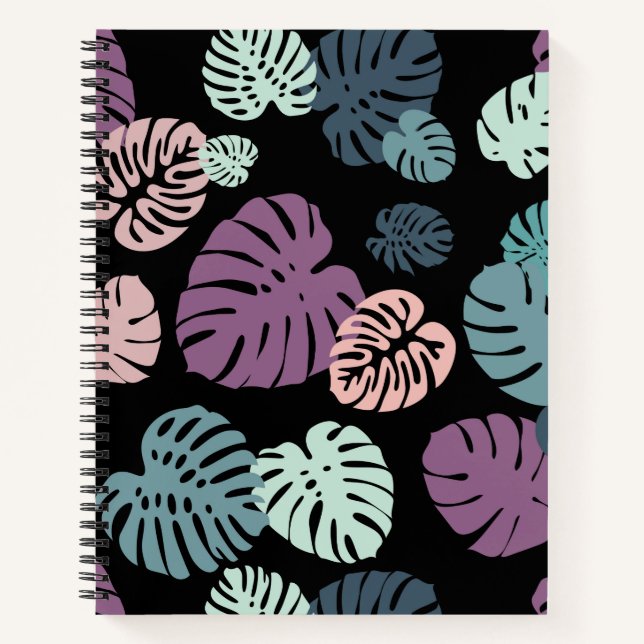 Multicolor Tropical Leaves 5 Notebook (Front)