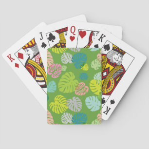 Multicolor Tropical Leaves 8 Playing Cards