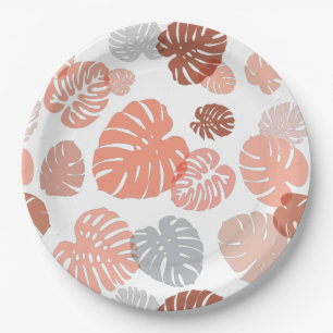 Multicolor Tropical Leaves 9 Paper Plate