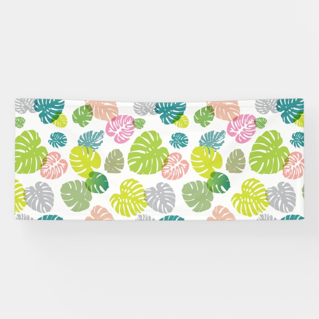 Multicolor Tropical Leaves Banner (Horizontal)