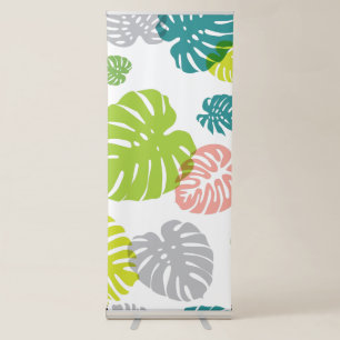 Multicolor Tropical Leaves Retractable Banner