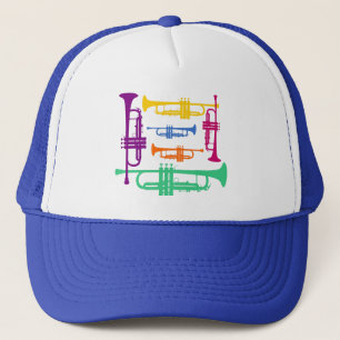 Multicolor Trumpet Music Instrument Baseball Trucker Hat