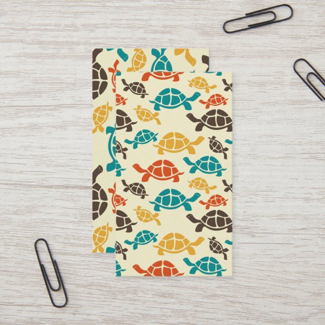 Multicolor Turtle Business Card (Front/Back In Situ)