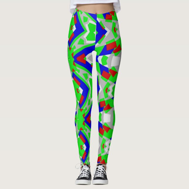Multicolor vibrant abstract "Ratti_Creative_Arts" Leggings (Front)