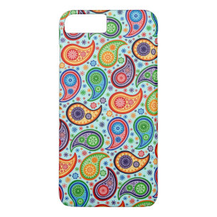 Multicolor Vintage Paisley Soft Blue Background iPhone 8 Plus/7 Plus Case