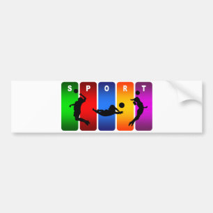 Multicolor Volleyball Emblem Bumper Sticker