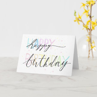 Multicolor watercolor birthday card