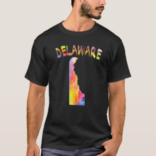 Multicolor Watercolor Delaware State Map Digital A T-Shirt