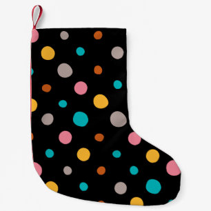 Multicolor Watercolor Dots 2 Small Christmas Stocking