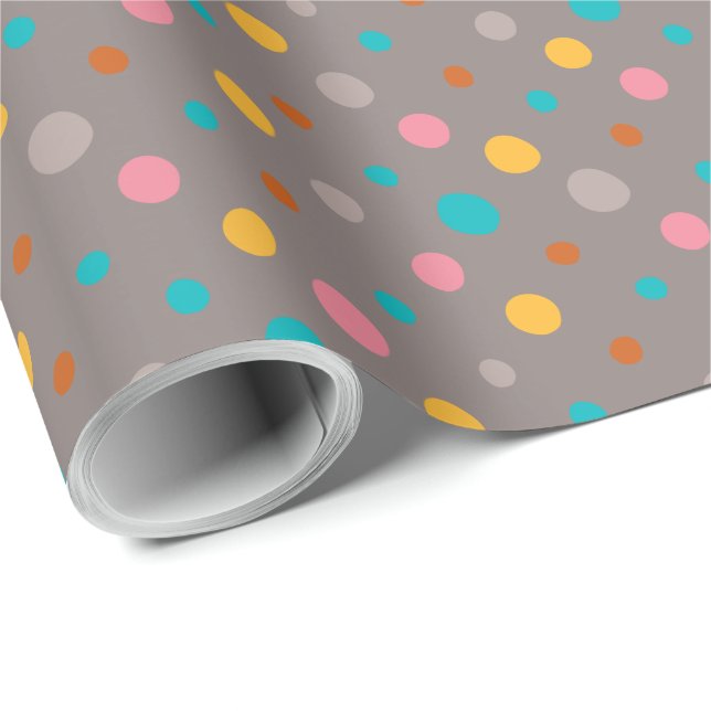 Multicolor Watercolor Dots 3 Wrapping Paper (Roll Corner)