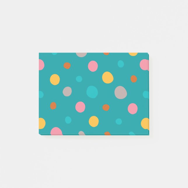 Multicolor Watercolor Dots 6 Post-it Notes (Front)