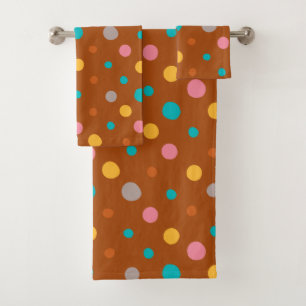 Multicolor Watercolor Dots 7 Bath Towel Set