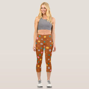 Multicolor Watercolor Dots 7 Capri Leggings