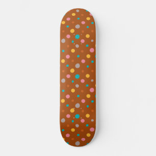Multicolor Watercolor Dots 7 Skateboard