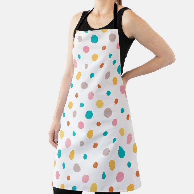 Multicolor Watercolor Dots Apron (Insitu)