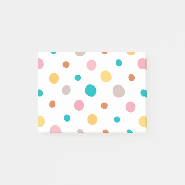 Multicolor Watercolor Dots Post-it Notes (Front)