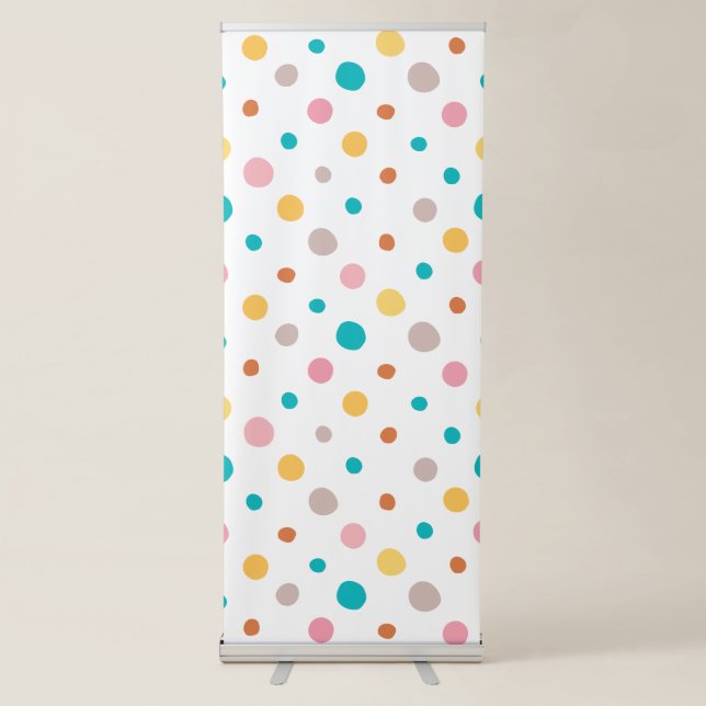 Multicolor Watercolor Dots Retractable Banner (Front)
