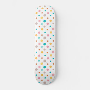 Multicolor Watercolor Dots Skateboard