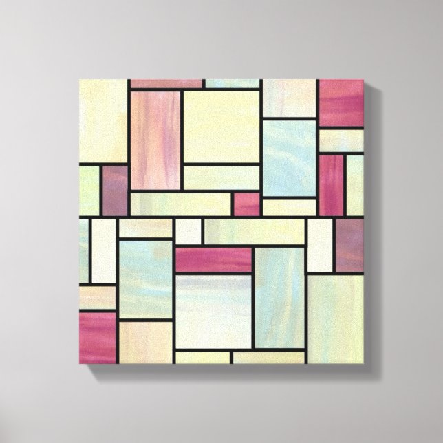 Multicolor Watercolor Stained Glass (12x12) Canvas (Front)