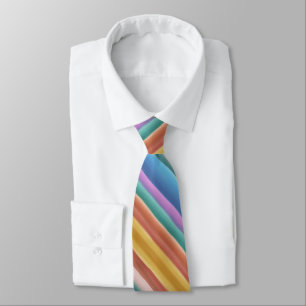 Multicolor Watercolor Stripes Pattern Tie
