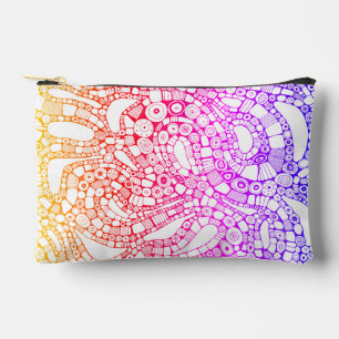 Multicolor Wavy Circles Square Abstract Drawing Accessory Pouch