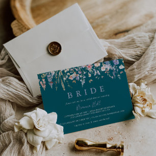Multicolor Wildflower Green Bride Bridal Shower Invitation