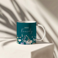 Multicolor Wildflower Green Mrs Newlywed Bride