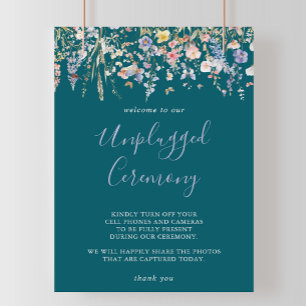 Multicolor Wildflower Green Unplugged Ceremony  Poster