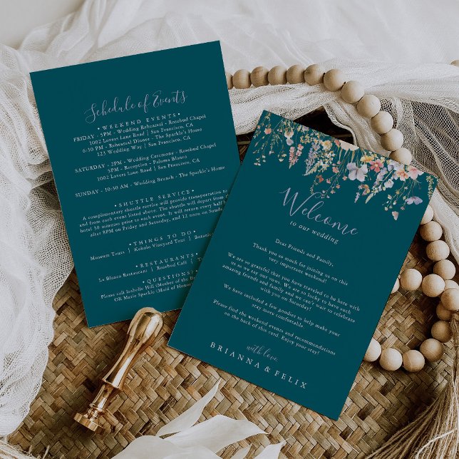 Multicolor Wildflower Green Wedding Welcome Letter (Creator Uploaded)