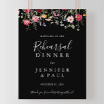 Multicolor Wildflower Rehearsal Dinner Welcome Poster<br><div class="desc">This multicolor wildflower rehearsal dinner welcome sign is perfect for a modern wedding rehearsal. The design features a multicolored assortment of pink,  blush,  purple,  yellow,  white,  violet,  red,  burgundy wild flowers in a black background.</div>