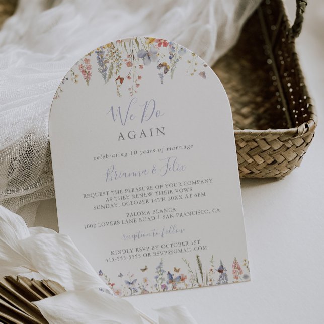 Multicolor Wildflower We Do Again Vow Renewal Invitation (Creator Uploaded)