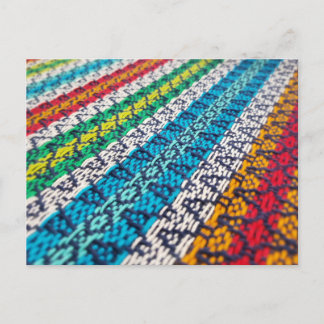 Multicolor Woven Fabric Holiday Postcard