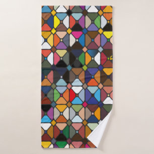 Multicolore geometric patterns with octagon shapes bath towel