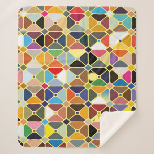 Multicolore geometric patterns with octagon shapes sherpa blanket