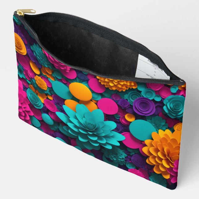 Multicolored Abstract Artwork Pouch (Open)