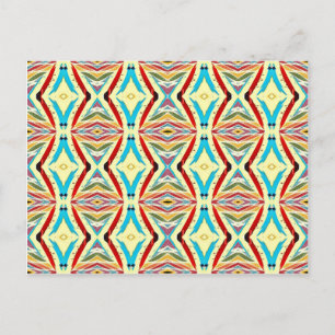 Multicolored Abstract Chains. Geometric Pattern Postcard
