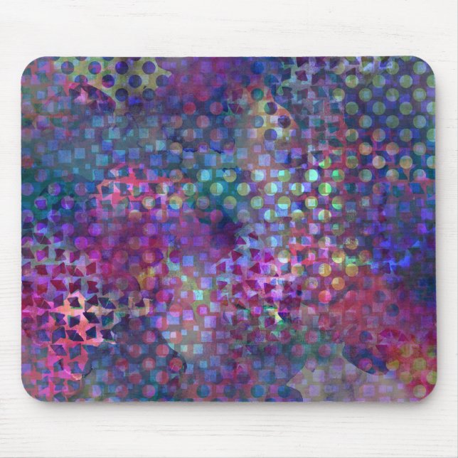 Multicolored Abstract Digital Art Mouse Mat (Front)
