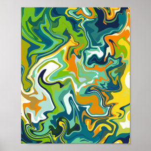 Multicolored Abstract Fluid Motion Poster