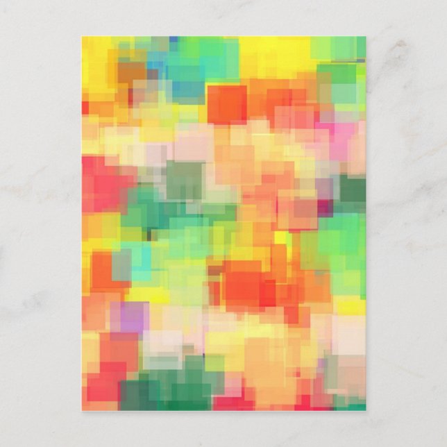 Multicolored Abstract Geometric Pattern Postcard (Front)