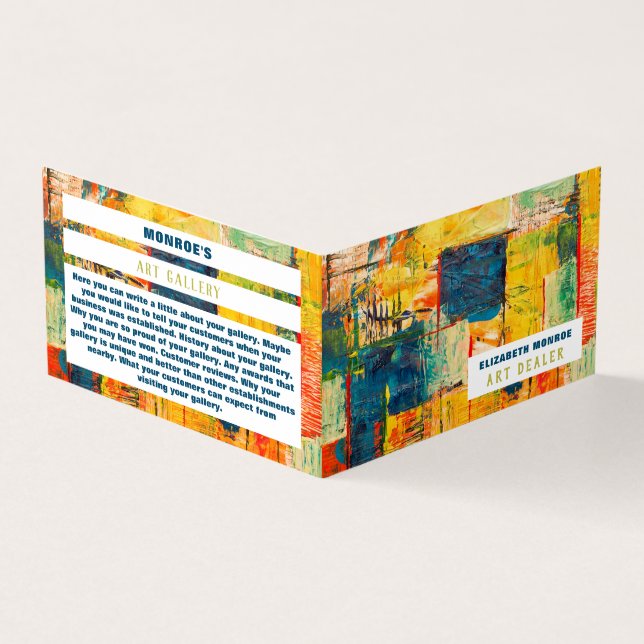 Multicolored Abstract Paint, Art Dealer, Detailed Business Card (Outside)