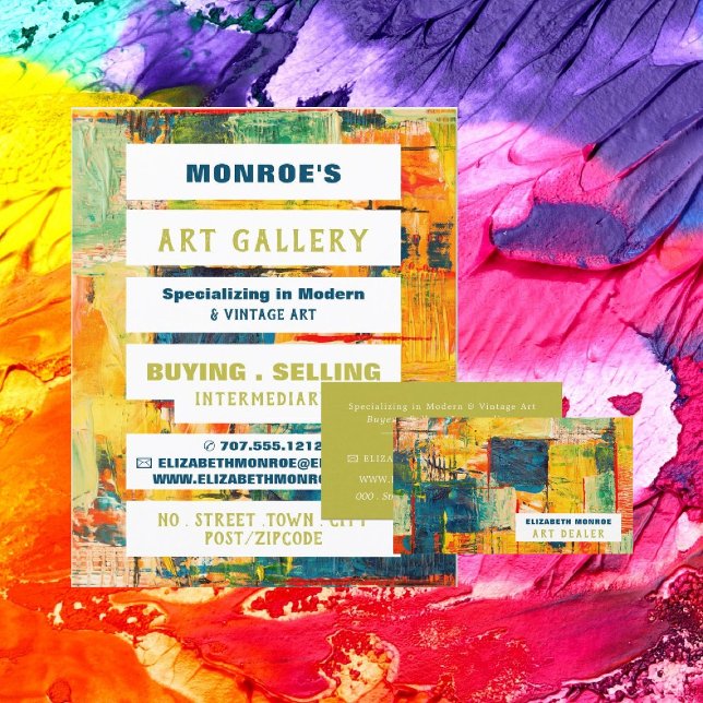 Multicolored Abstract Paint, Art Dealer, Gallery Flyer (Creator Uploaded)