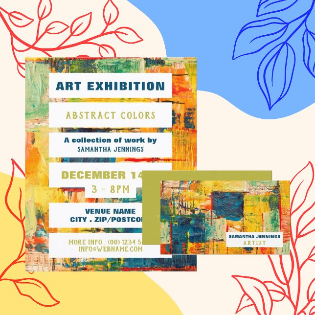 Multicolored Abstract Paint, Artist Exhibition Flyer (Creator Uploaded)