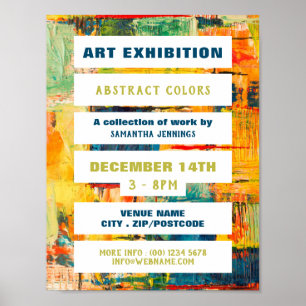 Multicolored Abstract Paint, Artist Exhibition Poster