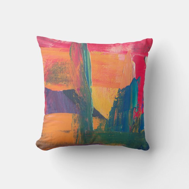 Multicolored Abstract Painting  Cushion (Front)