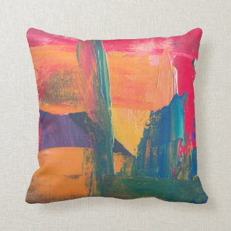 Multicolored Abstract Painting Cushion