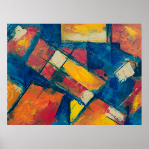 Multicolored abstract painting poster